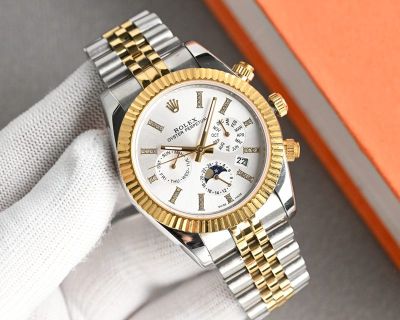 Rolex Oyster Perpetual 9100 Movement 904L Steel 41mm Gold Men Watch